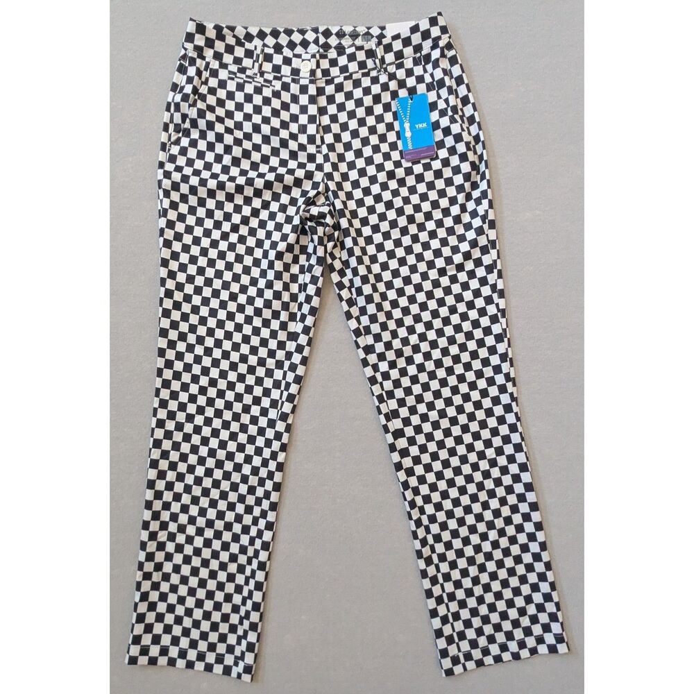 NWT Lesmart Women's Golf Pants Checkerboard Size 8